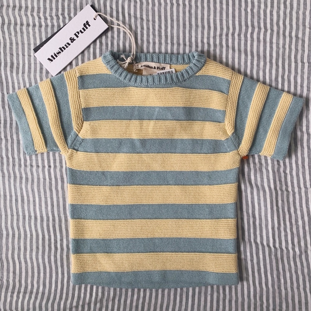 NWT misha & puff boardwalk tee faded indigo blue